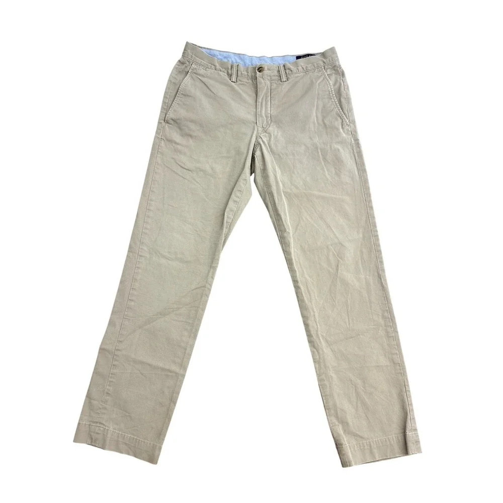 Polo Ralph Lauren Mens Stretch Straight Fit Chino Pants Tan Khaki 30/30